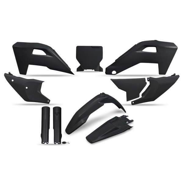 Kit plastiques complet avec protections de fourche UFO - noir