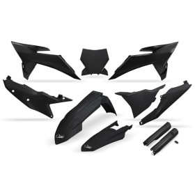 Kit plastiques complet avec protections de fourche UFO - noir