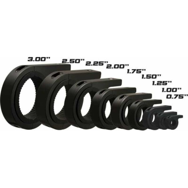 Kit de fixation VISION X tube Ø508mm pour visserie M10 alu noir
