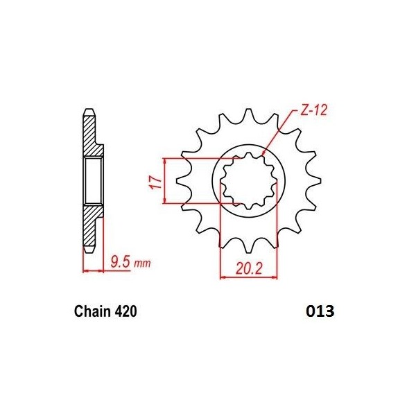 STEEL FRONT SPROCKET (420-14T)