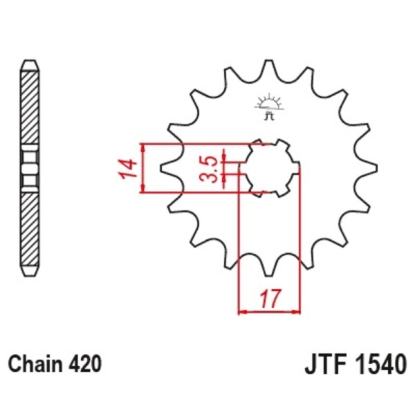 Pignon JT SPROCKETS acier standard 1540 - 420