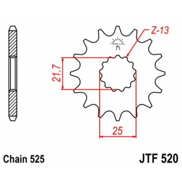 Pignon JT SPROCKETS acier standard 520 - 525