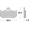 Plaquettes de frein BREMBO route métal fritté - 07GR35SP