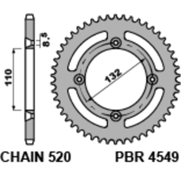 Couronne PBR acier standard 4549 - 520