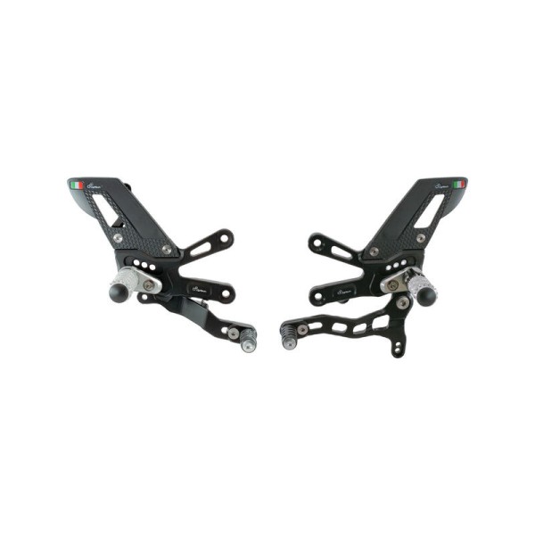 Commandes reculées fixes LIGHTECH sélection inversée noir Aprilia RSV4