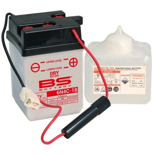 Batterie BS BATTERY conventionnelle avec pack acide - 6N4C-1B
