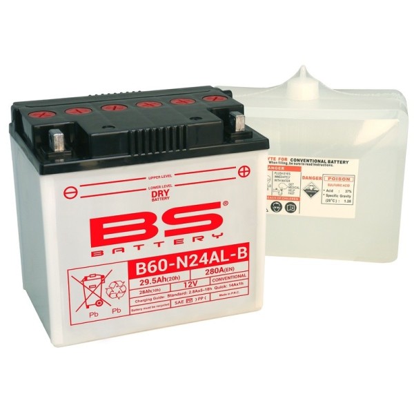 Batterie BS BATTERY Haute-performance avec pack acide - B60-N24AL-B
