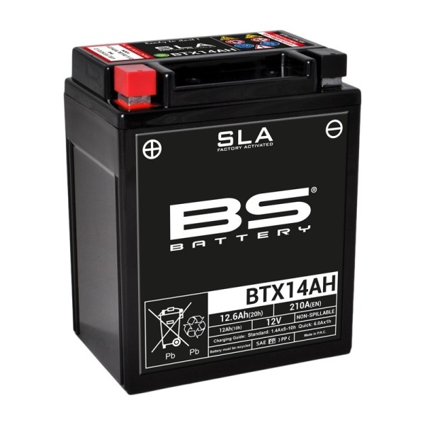 Batterie BS BATTERY SLA sans entretien activé usine - BTX14AH/BB14-A2/B2