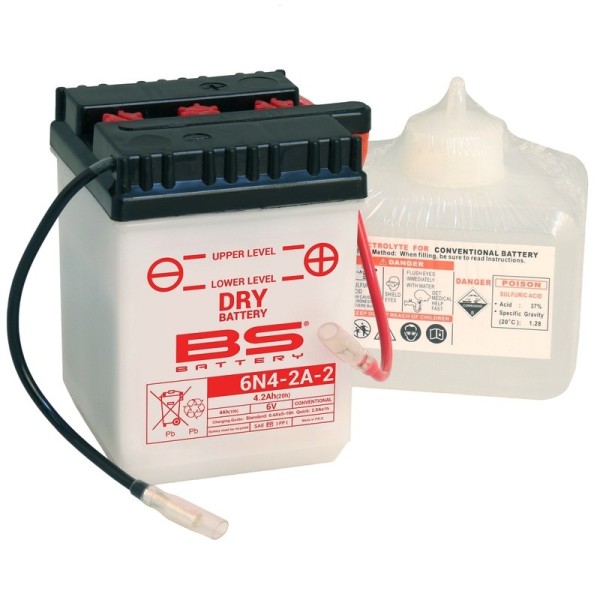 Batterie BS BATTERY conventionnelle avec pack acide - 6N4-2A