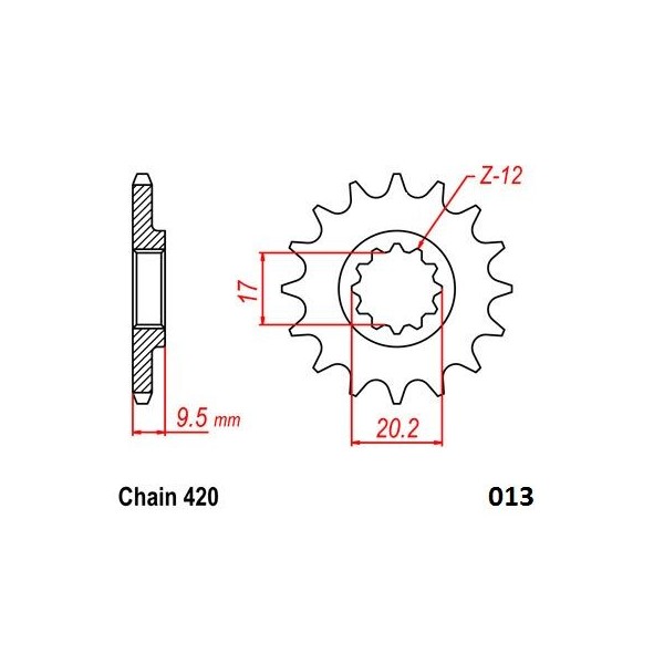 FRONT SPROCKET 420 12T