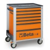 Servante mobile d'atelier à sept tiroirs BETA orange
