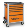 Servante mobile d'atelier à six tiroirs BETA orange