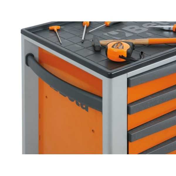 Servante mobile d'atelier à six tiroirs BETA orange