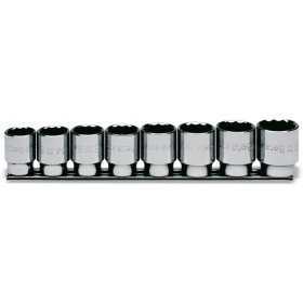 Coffret 8 douilles BETA 1/2'' 12 pans sur support