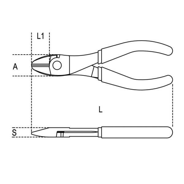 Pince coupante diagonale à faible effort de coupe BETA taille 200 branches gainées confort bi-matières
