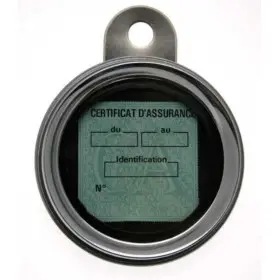Porte vignette d'assurance BIHR Ø88mm acier chromé