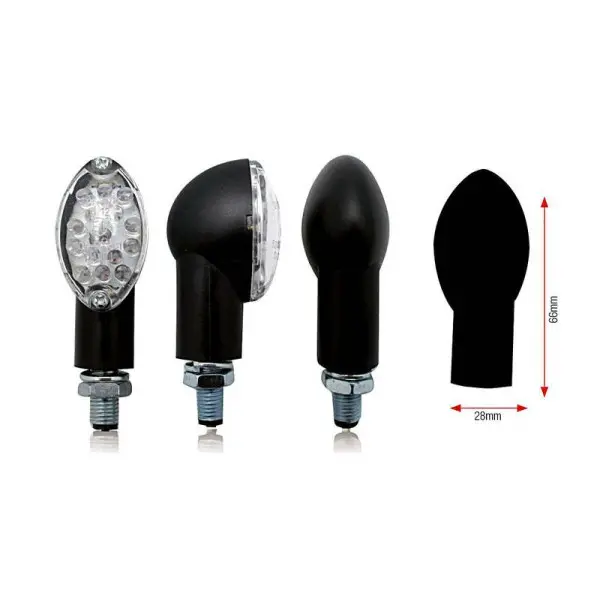 Clignotants BIHR Oval LED noir universel