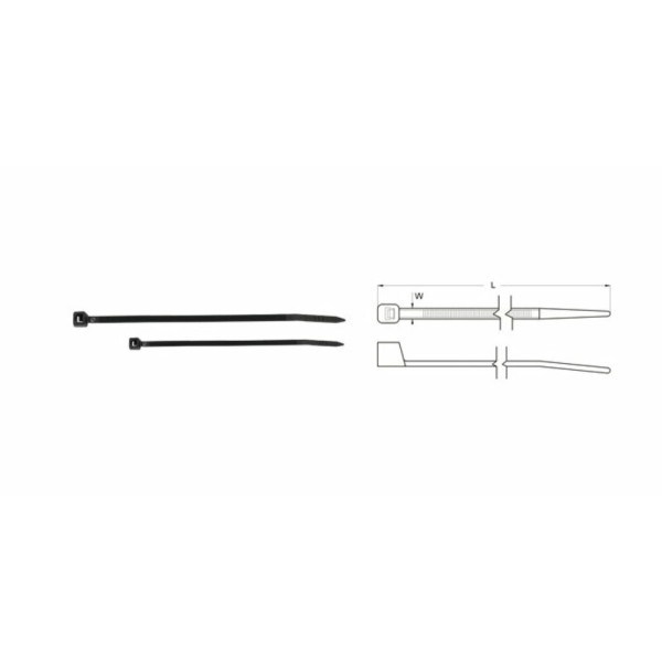 Colliers nylon BIHR 4,6x100mm noir 100 pièces