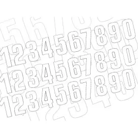 Kit numéros de course BLACKBIRD 0 à 9 130x70mm blanc