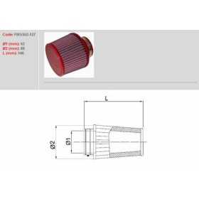 Filtre à air BMC conique Ø52mm - FMSS52-127