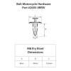 Rivets plastique M8 BOLT 10 pièces