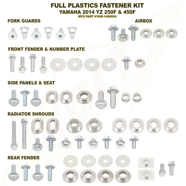 Kit vis complet de plastiques Bolt Yamaha YZ250/450-F