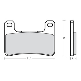 JEU PLAQUETTE DE FREIN BREMBO Z10 TYPE F M518 1000 GSXR -11 ZX10R 08-15