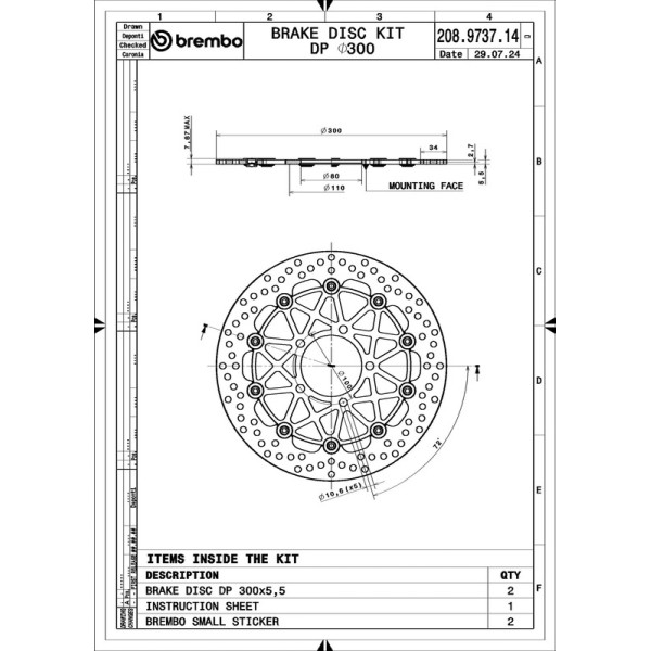 Disques de frein BREMBO UPGRADE Supersport rond flottant - la paire