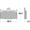 Plaquettes de frein BREMBO route carbone céramique - 07KA1306