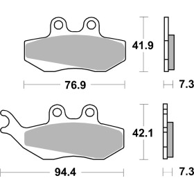 Plaquettes de frein BREMBO Scooter métal fritté - 07012XS