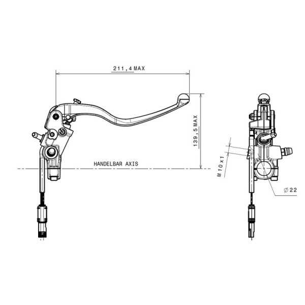 Maître-cylindre de frein BREMBO Ø18x21mm titane