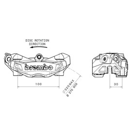 Etrier de frein avant droit BREMBO M4 titane Ø32mm