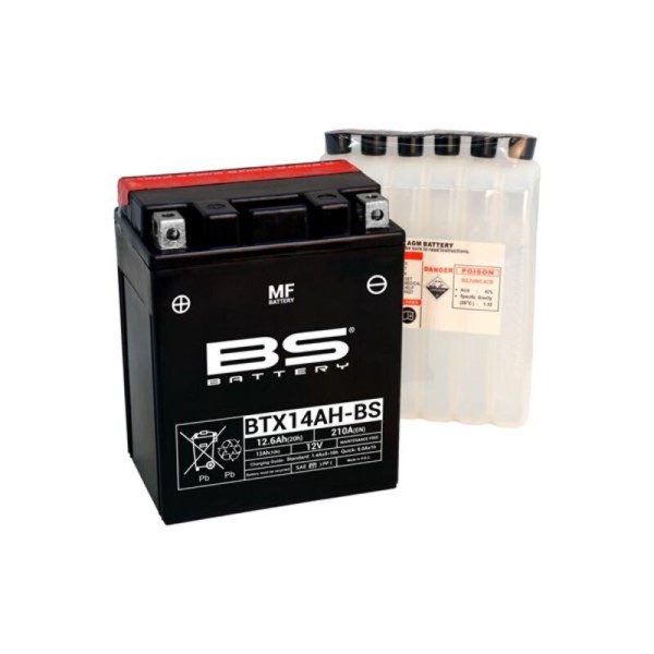 Batterie BS BATTERY Sans entretien avec pack acide - BTX14AH