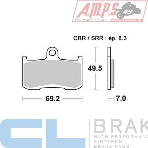 Plaquettes de frein CL BRAKES Usage: Racing Piste 1083 C60