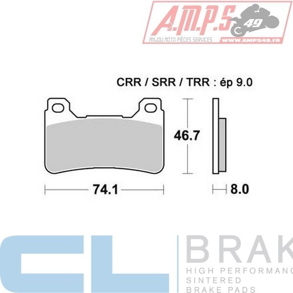 Plaquettes de frein CL BRAKES Usage: Racing Piste 1134 C60