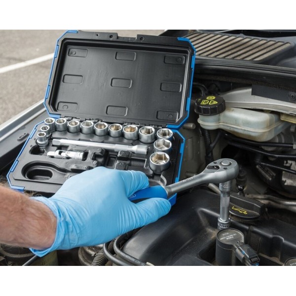 Coffret douilles & cliquet 3/8\" DRAPER métrique & pouce 18 pièces