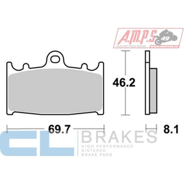 Plaquettes de frein CL BRAKES Usage: Racing Piste 2251 C60