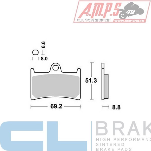 Plaquettes de frein CL BRAKES Usage: Racing Piste 2361 C60