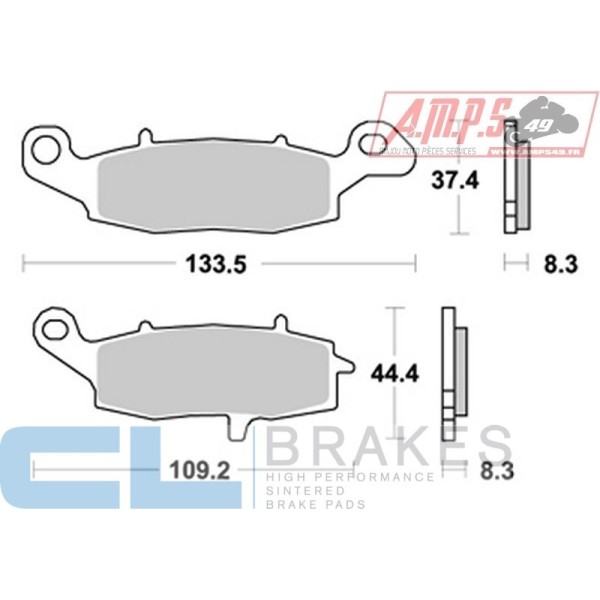 Plaquettes de frein CL BRAKES Usage: Racing Piste 2383 C60