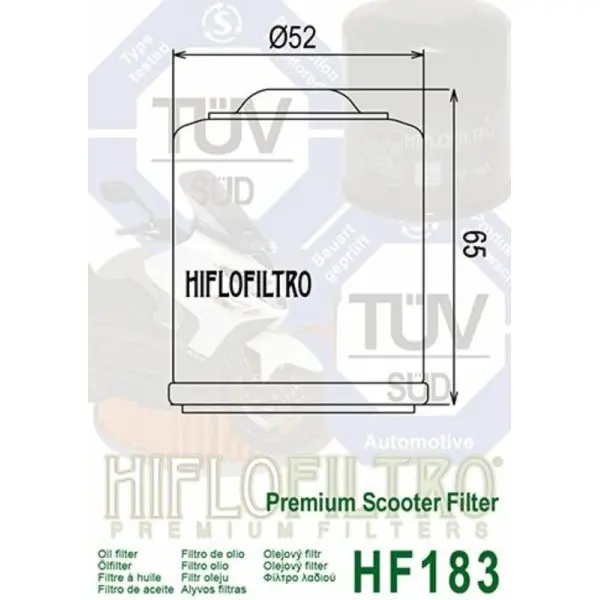 Filtre à huile HIFLOFILTRO - HF183