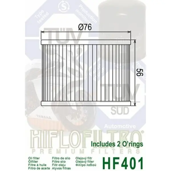Filtre à huile HIFLOFILTRO - HF401