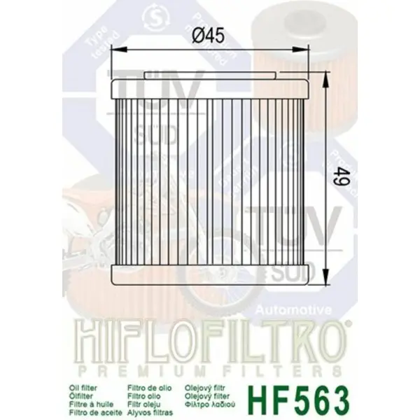 Filtre à huile HIFLOFILTRO - HF563