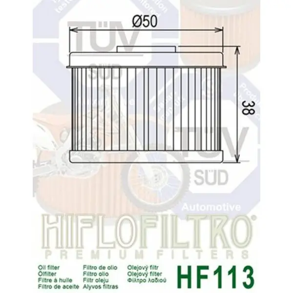 Filtre à huile HIFLOFILTRO - HF113 Honda