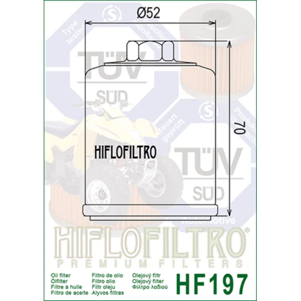 Filtre à huile HIFLOFILTRO - HF197
