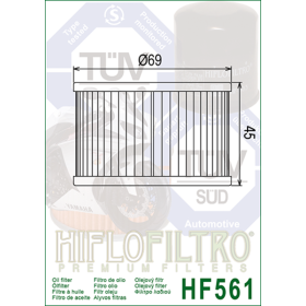 Filtre à huile HIFLOFILTRO - HF561 Kymco 250 Venox