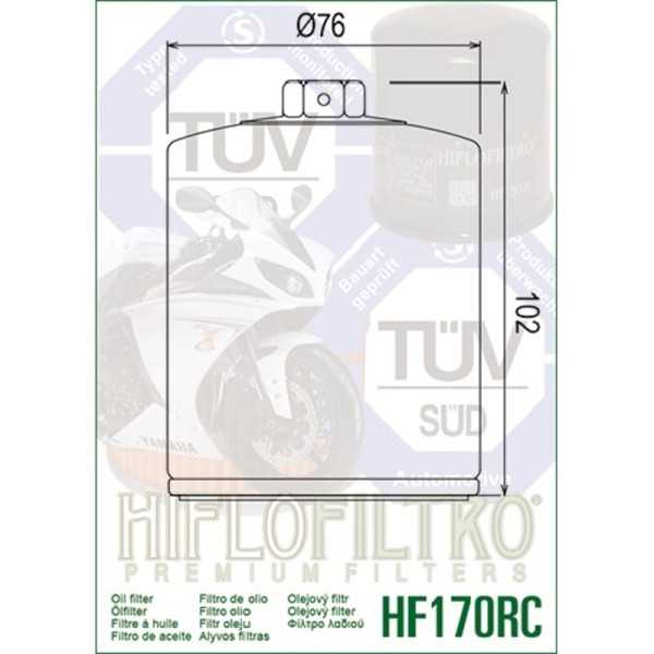  Filtre à huile Racing HIFLOFILTRO HF170CRC 