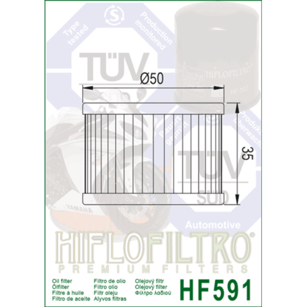 Filtre à huile HIFLOFILTRO - HF591