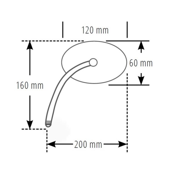 Rétroviseur sur guidon HIGHSIDER smart Agila ovale - côté droit - non homologué E - chromé