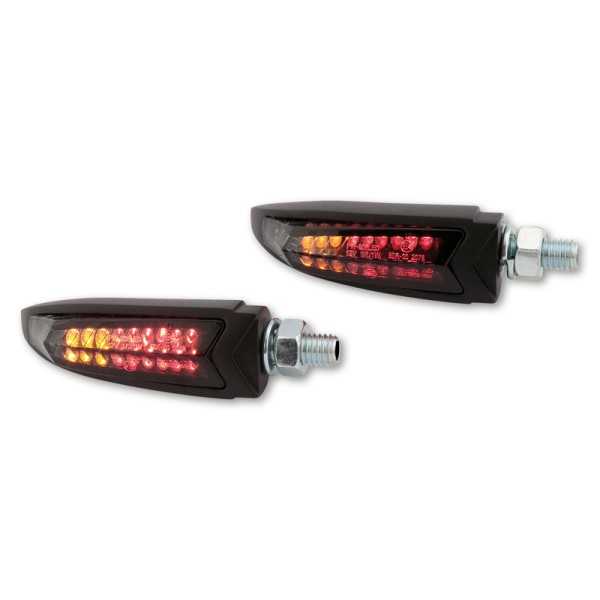 Feu arrière LED HIGHSIDER, feu stop, clignotant ARC, noir