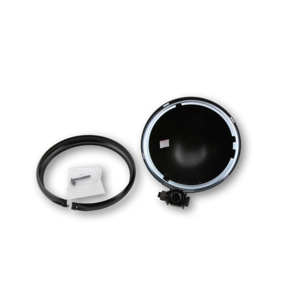 Boîtier de phare HIGHSIDER pro 5 3/4\" Bates Style - fixation inférieure - noir satiné